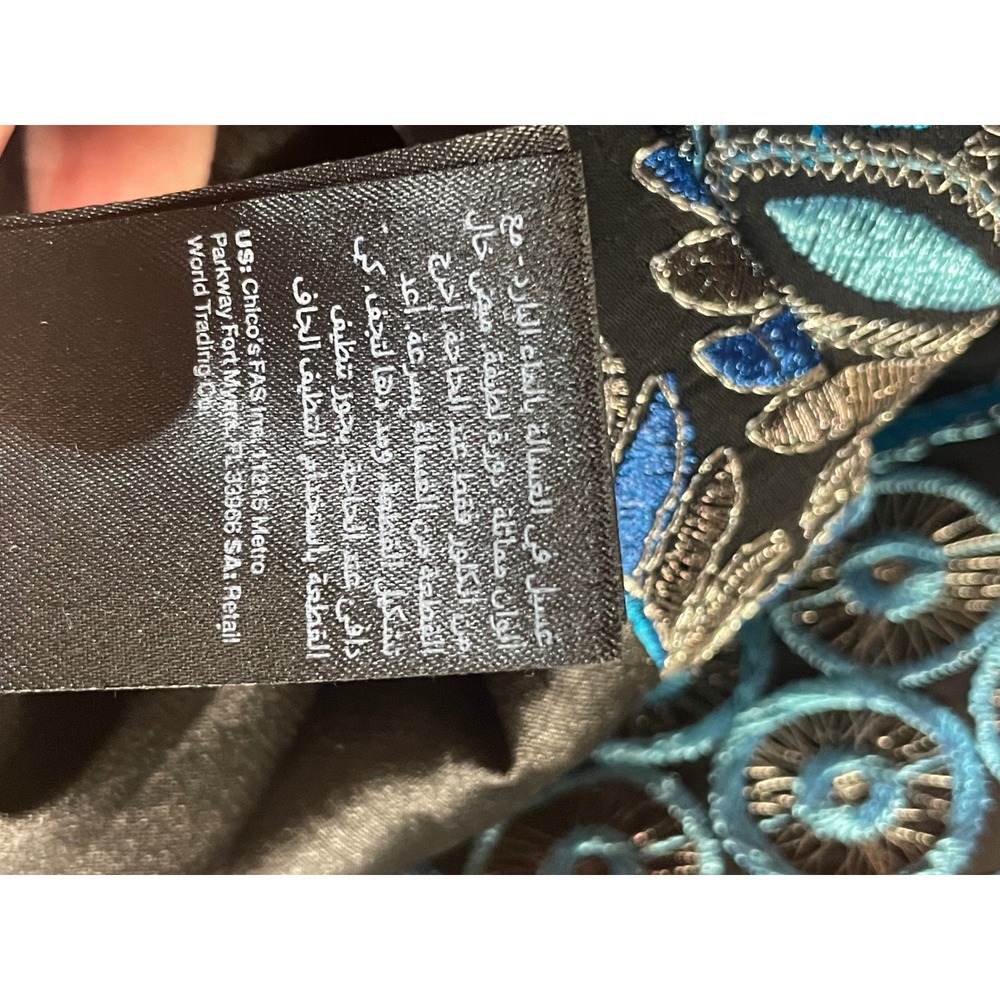 White House Black Market NWT Metallic Embroidered Sheath Dress 2 XS Blue Silver - Picture 12 of 13
